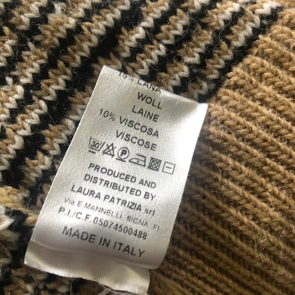 B. YU Textured Tweed Cardigan Cream Black White Made Italy Size S Excellent Cond - Picture 6 of 6